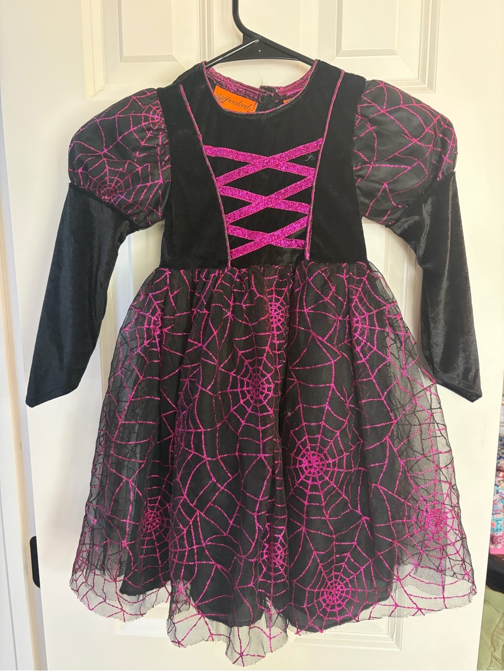 Spooked purple black girls spider witch dress costume 3T
